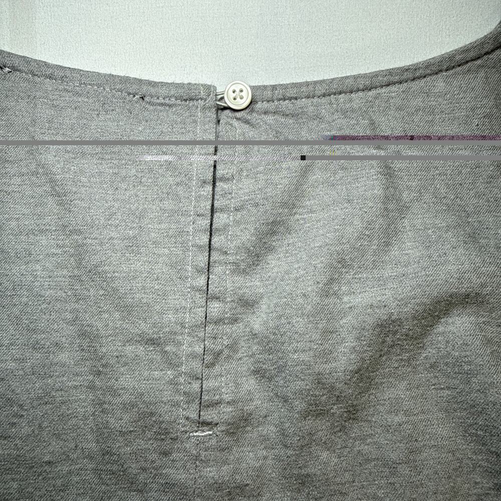 J Crew Mercantile Womens Gray Long Bell Sleeve Top 100% Cotton Shirt Sz 14 EUC - Picture 10 of 11